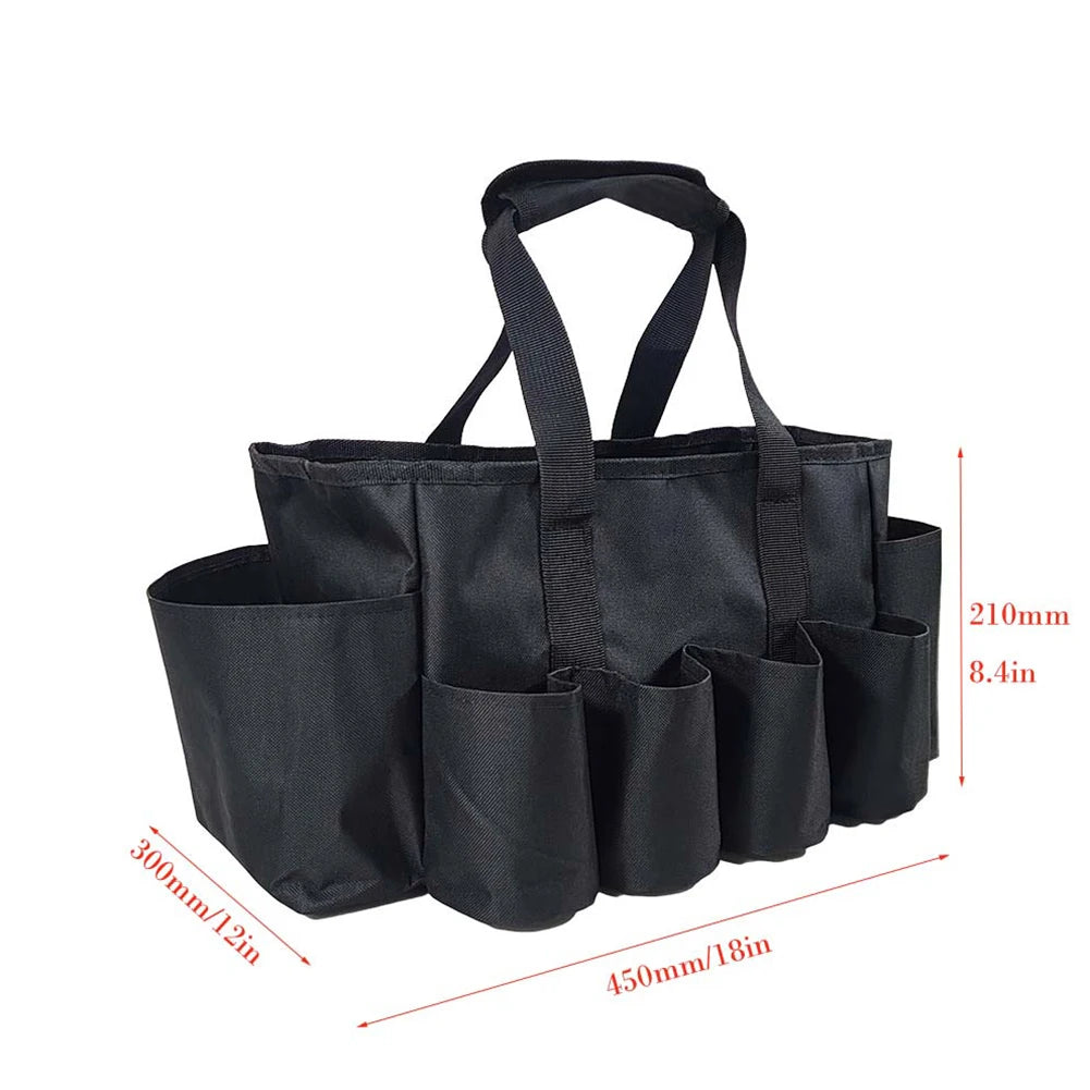 Gartentasche aus 600D Oxford-Gewebe, Werkzeugtasche mit Tragegriff und 7 Außentaschen, Organizer fur Gartenwerkzeuge